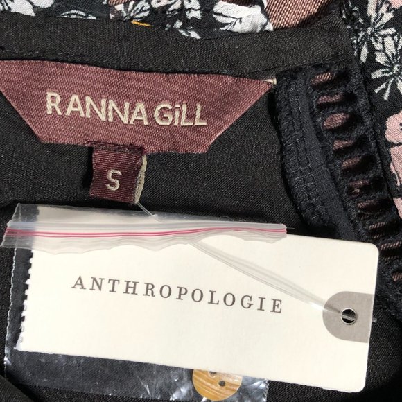 NWT-Ranna Gill Floral Mirror Flutter Sleeve Dress-Sz S - Picture 3 of 15